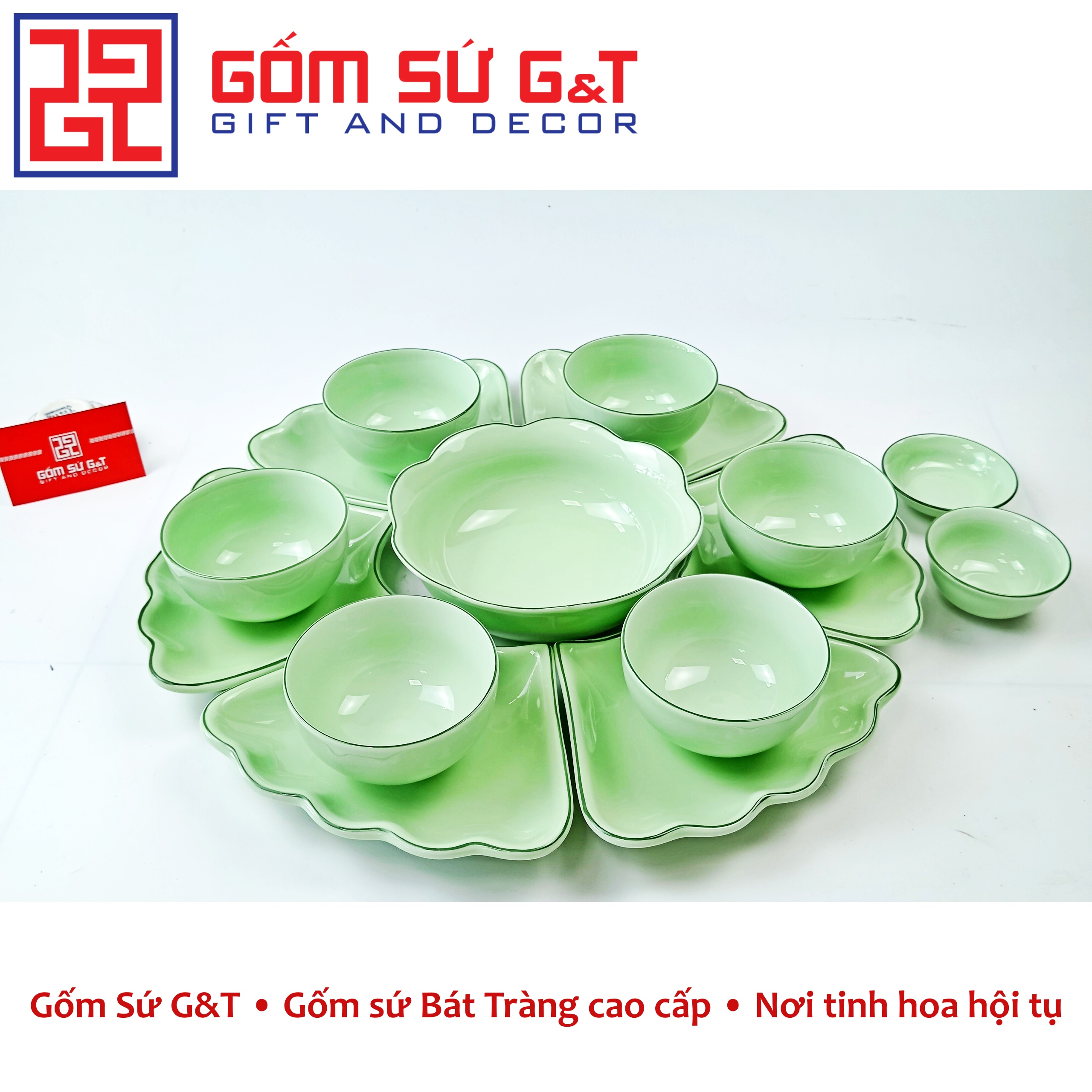 Bộ đồ ăn mặt trời men ngọc Gốm Sứ G&amp;T