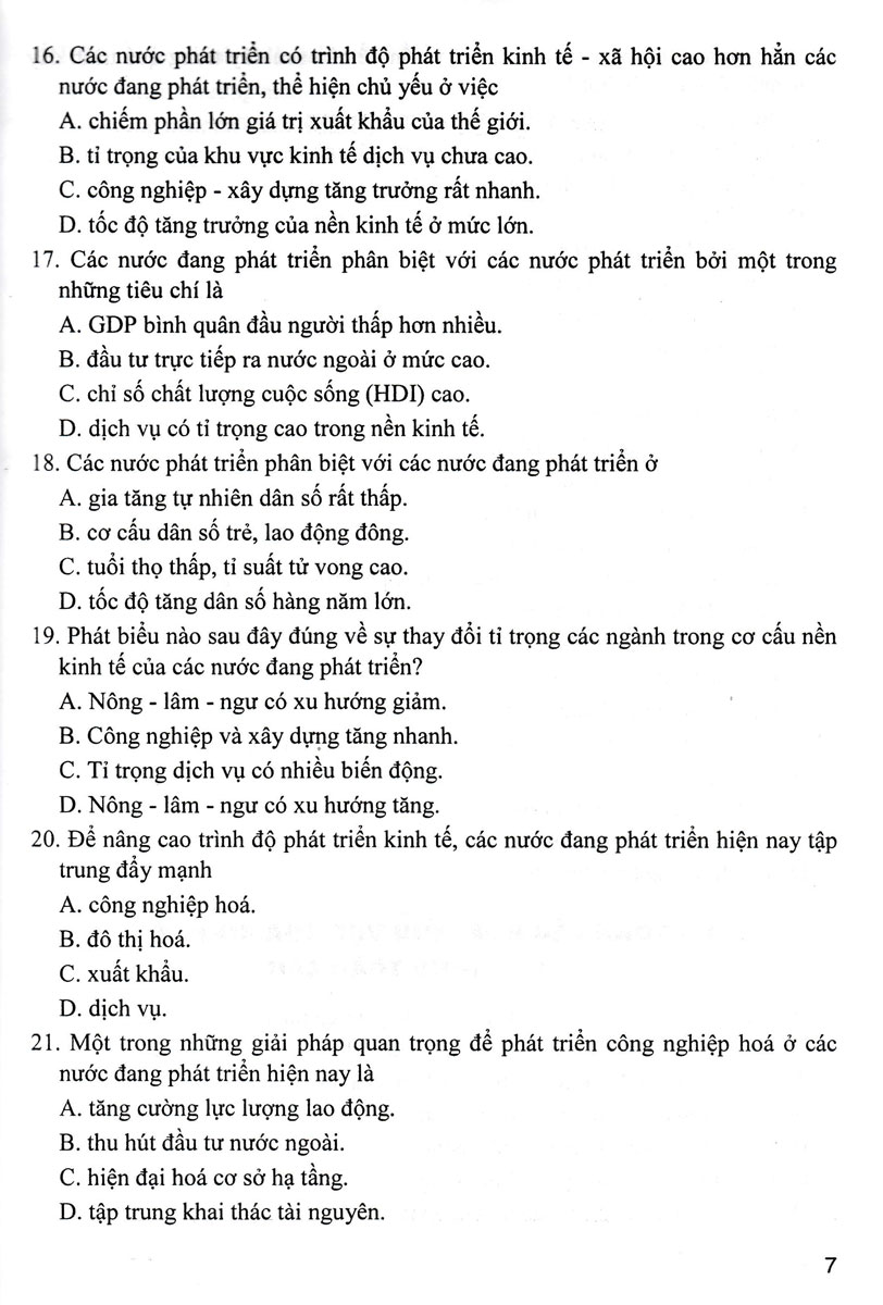 Trắc Nghiệm Địa Lí Lớp 11 (Dùng Chung Cho Các Bộ SGK Hiện Hành) _HA