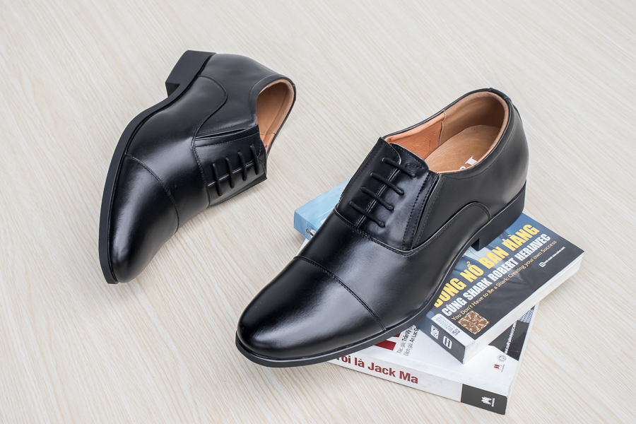 GIÀY TĂNG CHIỀU CAO GIÀY CAO DÀNH CHO NAM GIỚI T51 ĐEN TRƠN - CAO 6CM GIÀY ĐỘN NAM CAO VƯỢT TRỘI