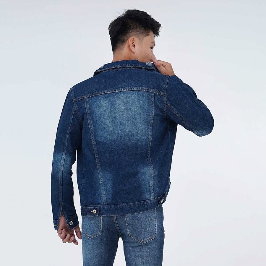 Áo Khoác Nam Jeans Cao Cấp HUNTER X-RAYS Form Straight Cotton Màu Xanh Wash Rách – Hunter X-Rays K11