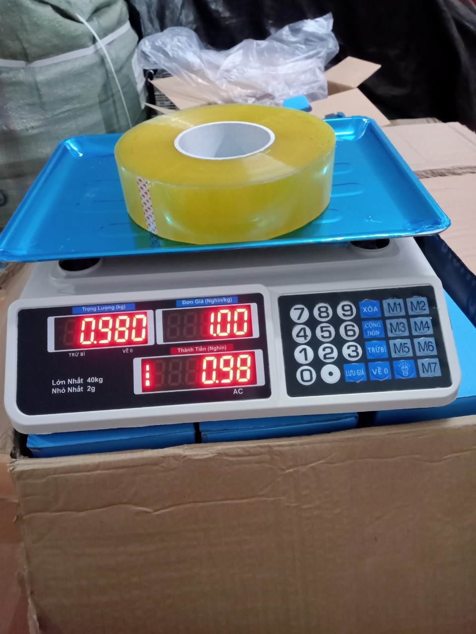 [ BH 6 tháng-Mã giảm ngay 30k] Cân Điện Tử Bán Hàng 40kg- 2 mặt tiếng việt-màn hình LCD