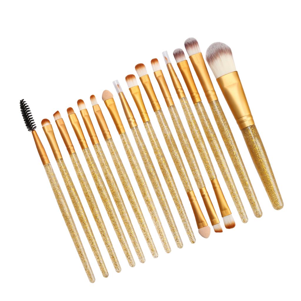 15PCS Makeup Brushes Set Cosmetic Brushes For Foundation Blending Blush Kit