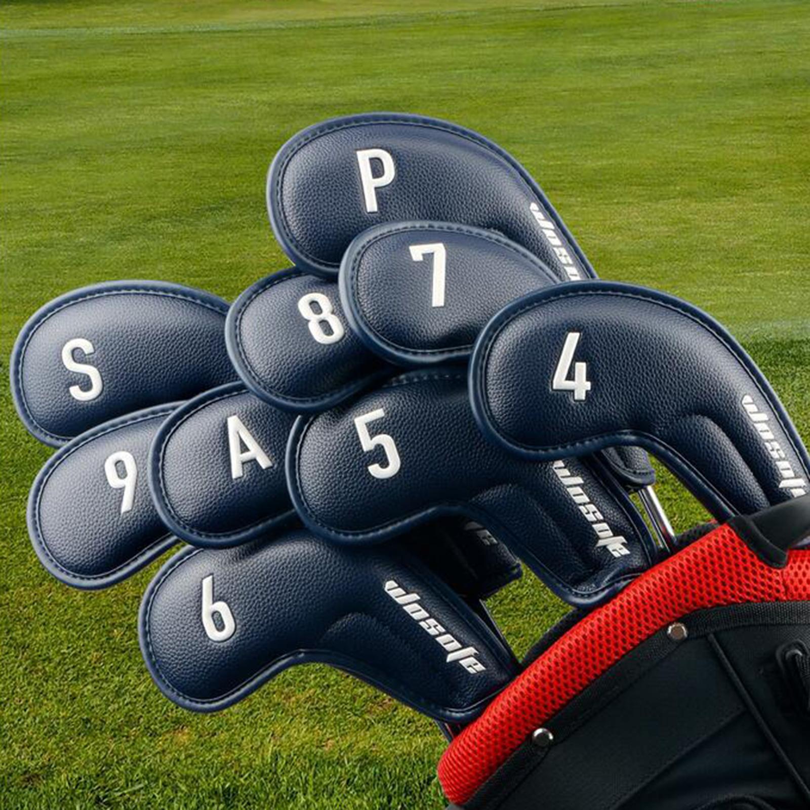9x Golf Iron Head Covers Set Long Neck Golf Club Head Cover Golf Accessories