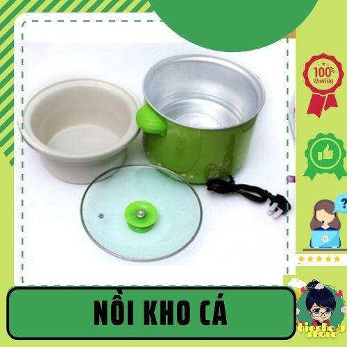 Nồi Kho Cá Màu Xanh Lõi Sứ Đáy Nồi Phẳng, Thành Nồi Dày, Điều Khiển Cơ, Chuyển Chế Độ Nấu Thuận Tiện HH0017