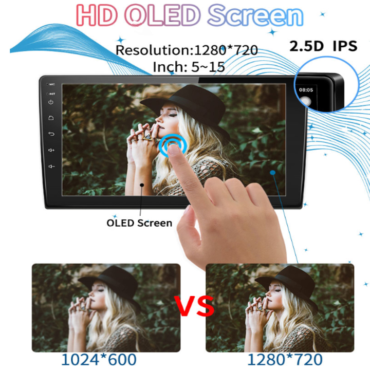 Màn hình DVD Android thế hệ mới dùng cho tất cả các dòng xe ô tô - Màn hình OLED siêu nét, viền cong 2,5D - Tích hợp sim 4G LTE, wifi, GPS, Bluetooth