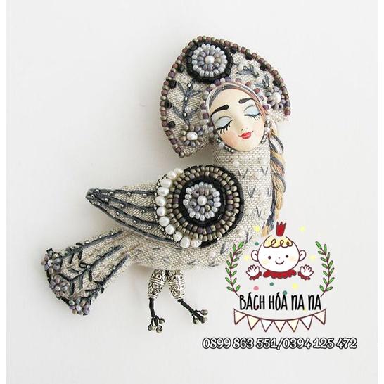 DIY đính cườm tự làm, kit nguyên liệu thêu đính đá NỮ THẦN BABILON- CHARM TRANG TRÍ TÚI SÁCH- NA HANDMADE SHOP