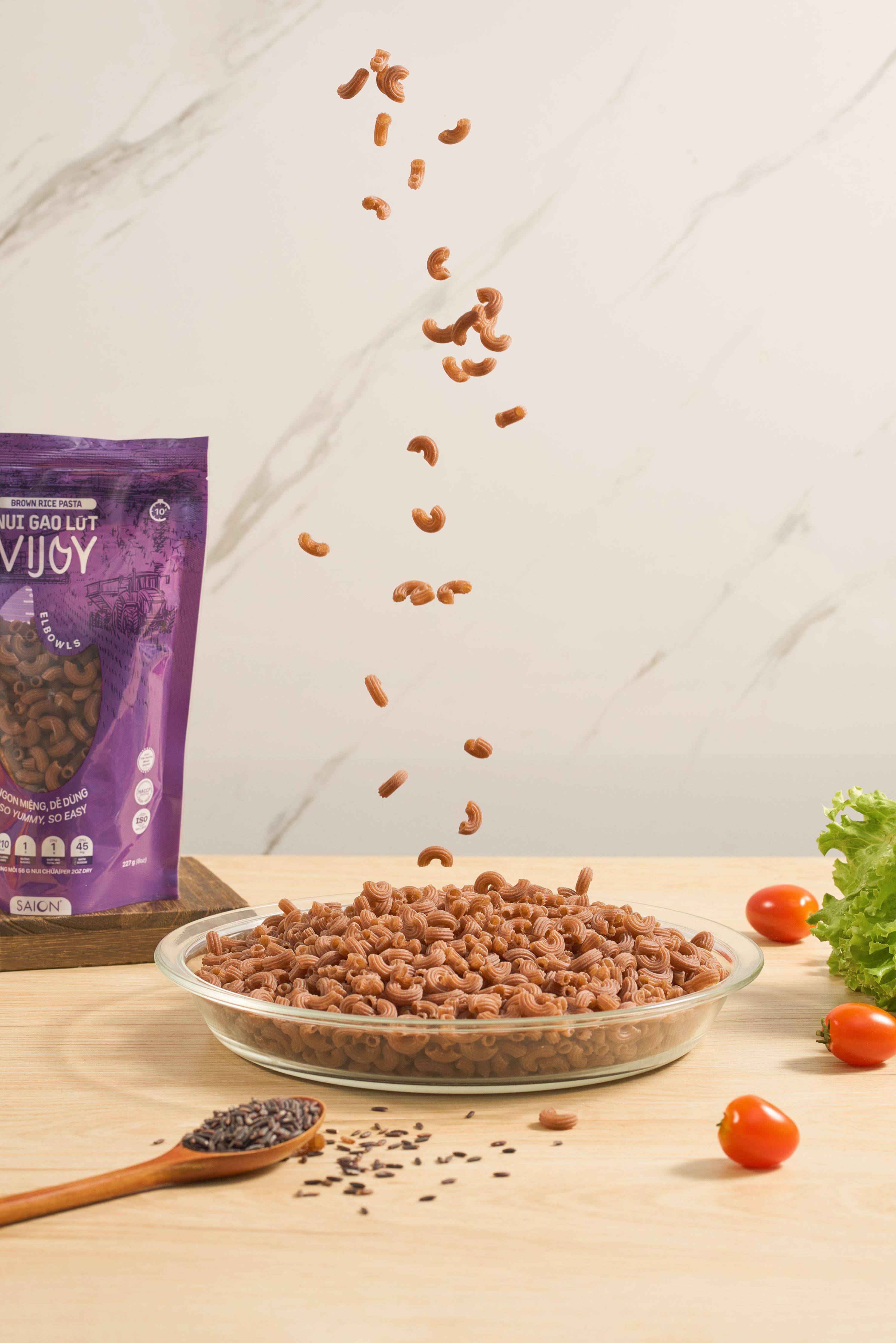 NUI GẠO LỨT VIJOY _Nui ống ngắn_100% Thuần Nhiên Eat Clean Thực Dưỡng Siêu Ngon