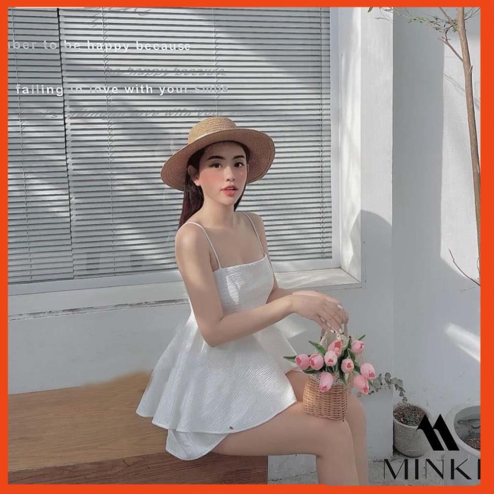 SET ÁO HAI DÂY PEPLUM VÀ QUẦN ĐÙI- CHẤT LIỆU CHIFON NHẬP KHẨU - MÀU TRẮNG SANG TRỌNG _HOT
