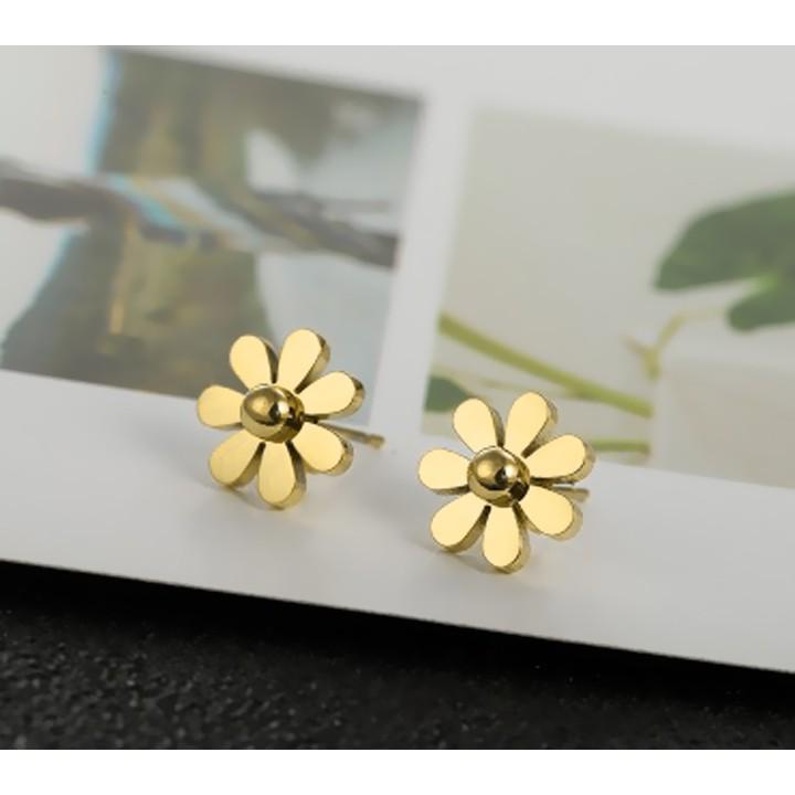 BÔNG TAI TITAN NỮ HOA CÚC MẠ MÀU VÀNG TƯƠI TB086 siêu đẹp - tặng hộp đựng xinh xắn
