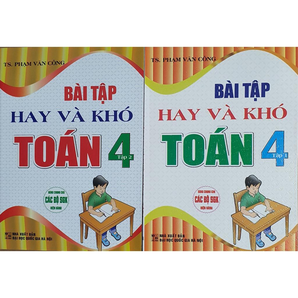 Sách - Combo Bài Tập Hay Và Khó Toán 4 - Tập 1 + Tập 2 HA-MK