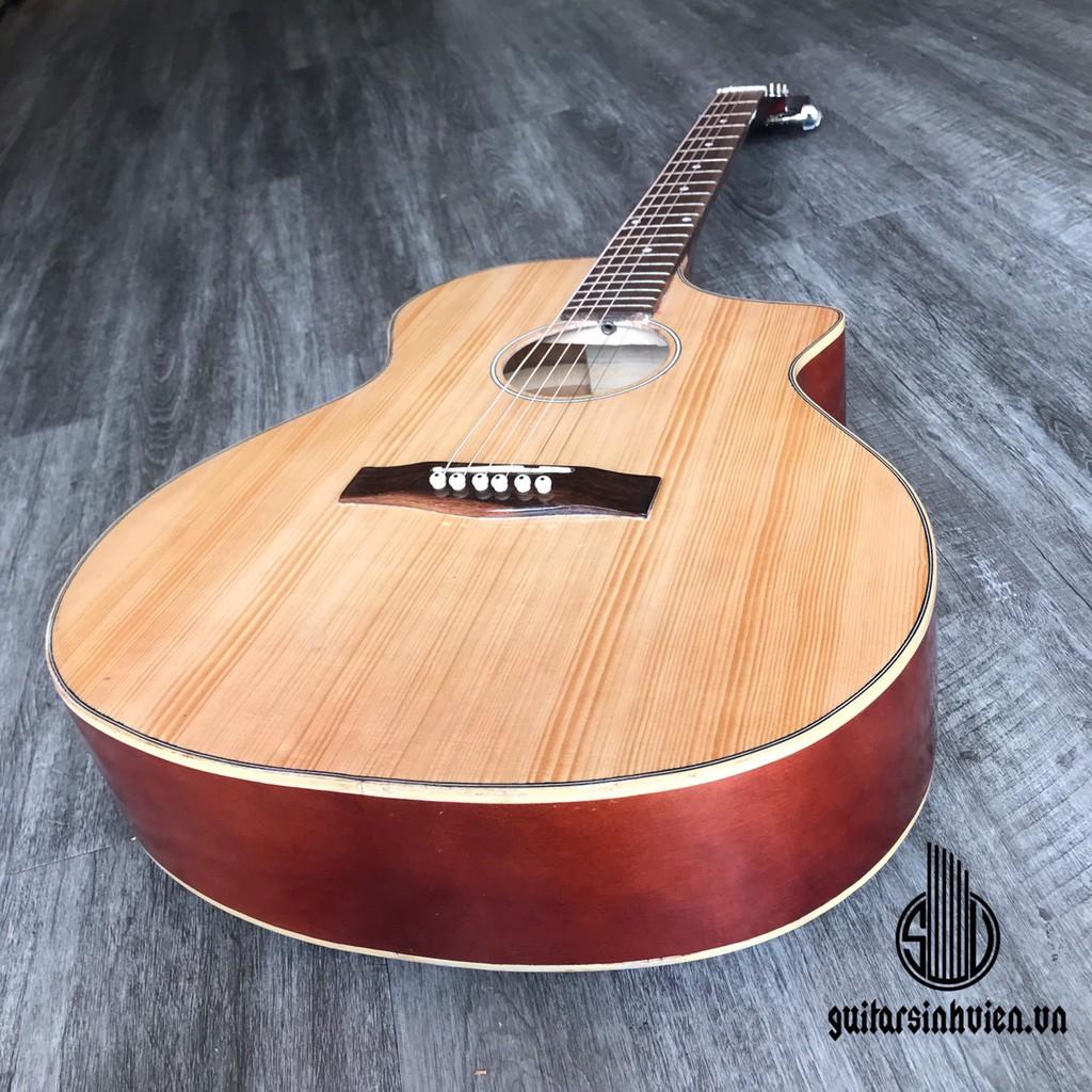 Đàn guitar SVA1 acoustic có ty màu gỗ - tặng bao da, capo và các phụ kiện khác