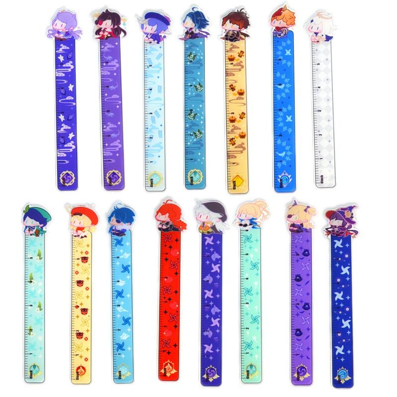 Thước đo thẳng hoạt hình Genshin cho học sinh