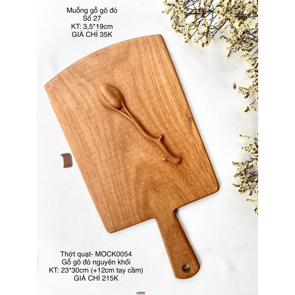 Thớt quạt gỗ gõ đỏ 23*30 cm
