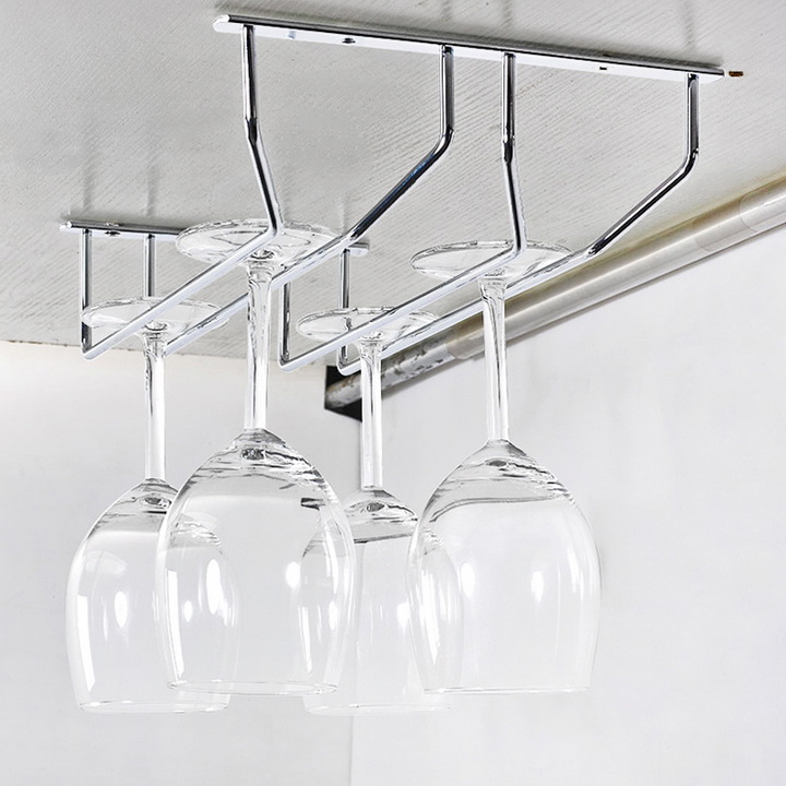 Giá Treo Ly Gắn Tủ Chạn Bằng Inox Tiện Dụng