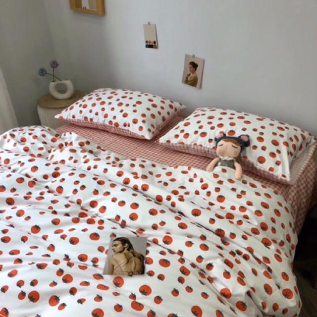 Set Cotton Living Hàng Nhập Khẩu Cao Cấp 4 Món Trái Cà Chua