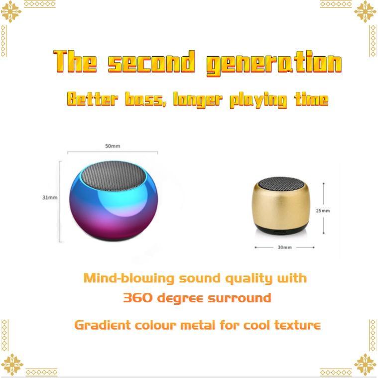 Loa Bluetooth Không Dây mini Chất Liệu Kim Loại Mạ Vàng Màu Sắc