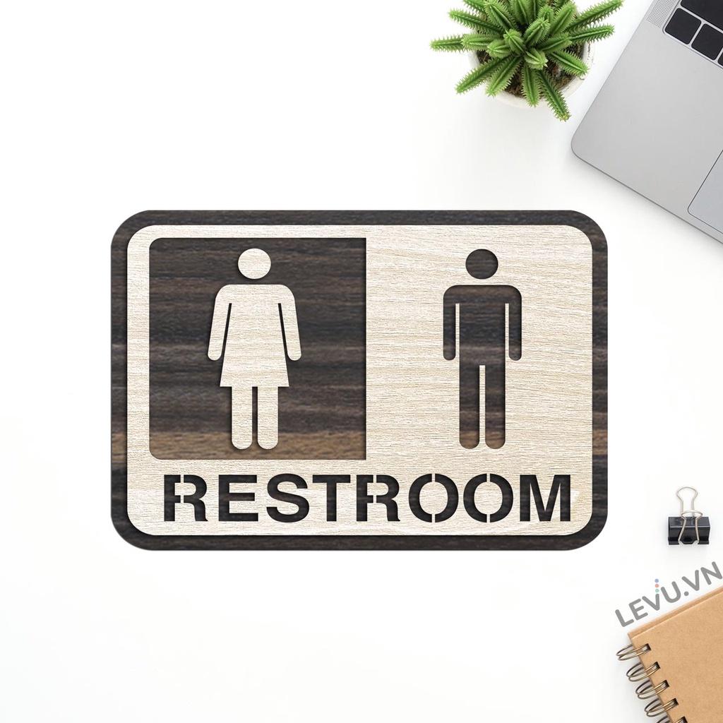 Bảng Restroom Gỗ dán tường LEVU TL01