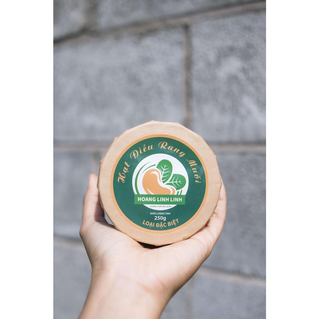 Hộp nắp giấy 250g Nguyên Hạt - Hạt điều Hoàng Linh Linh nhiều size thơm ngon giòn béo, rang mới hàng ngày