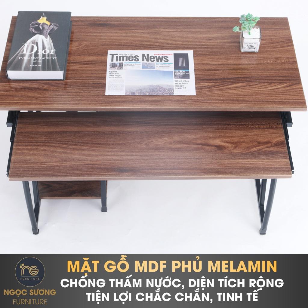 Bàn học sinh cấp 1 có khay đựng máy tính BAN04 dài 91cm x rộng 43cm x cao 73cm