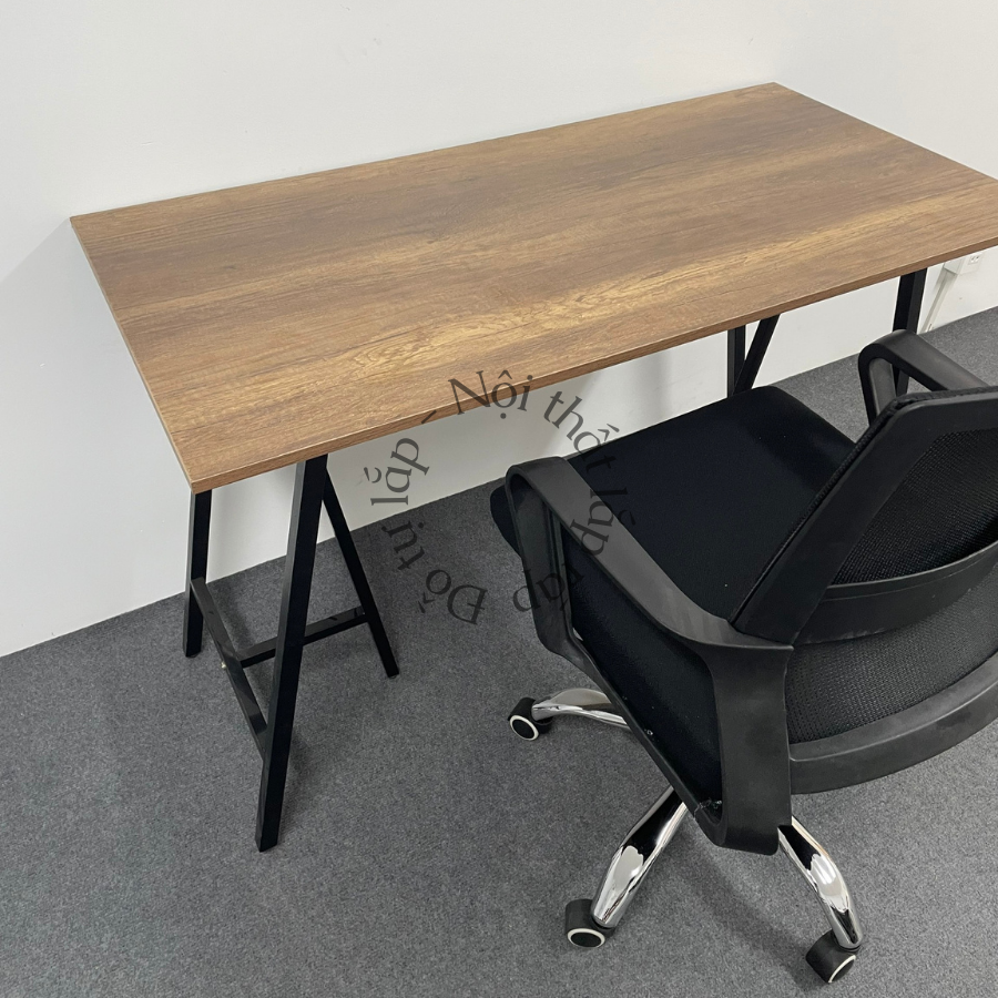 Bàn Classic. Mặt gỗ cao cấp vân gỗ óc chó, sơn tĩnh điện chống trầy xước - Đồ Tự Ráp KP 11