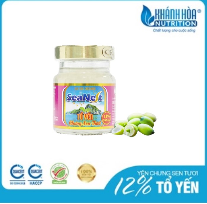 Tổ Yến Chưng Đường Phèn Sen Tươi Cao Cấp -Khánh Hòa Nutrition - Lọ 70 ML