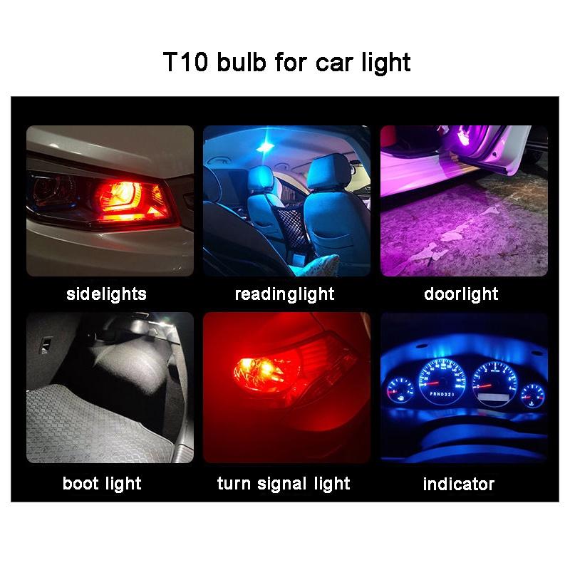 10 Bóng Đèn Led T10 W5W 12V Cho Xe Hơi