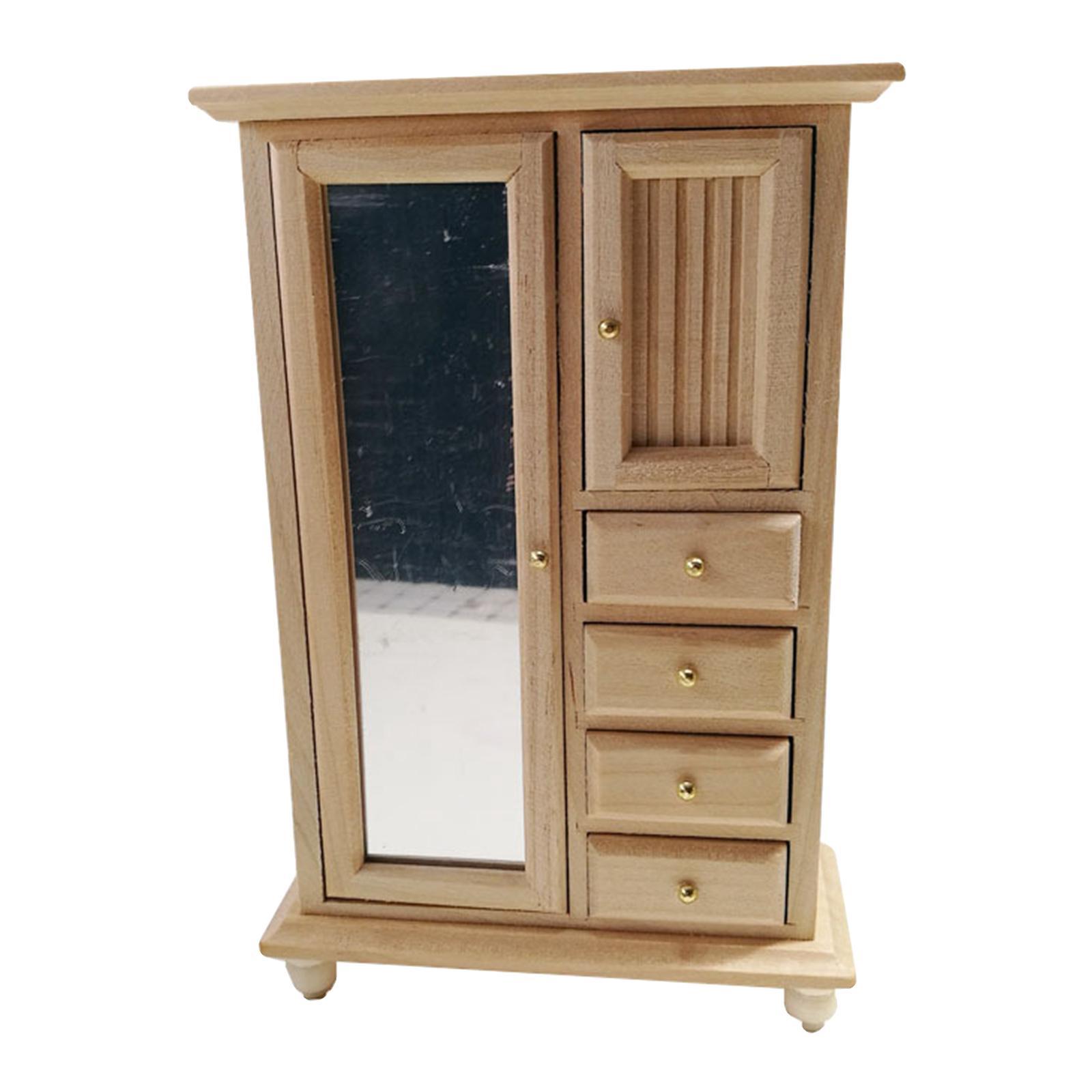 1:12 Dollhouse Furniture White Cabinet Room Bedroom Shelf