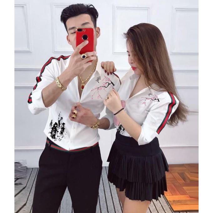 Áo Sơ Mi Cặp Đôi Thư Pháp