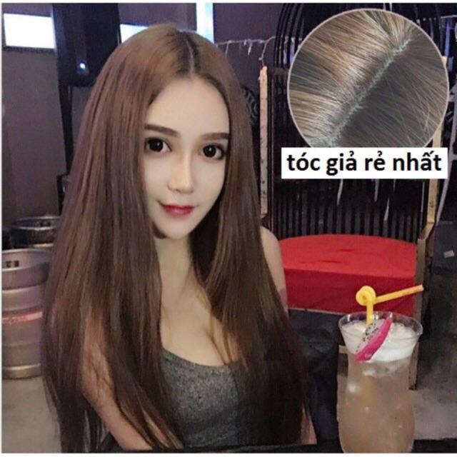 Tóc giả mái dài thẳng tặng lược + lưới