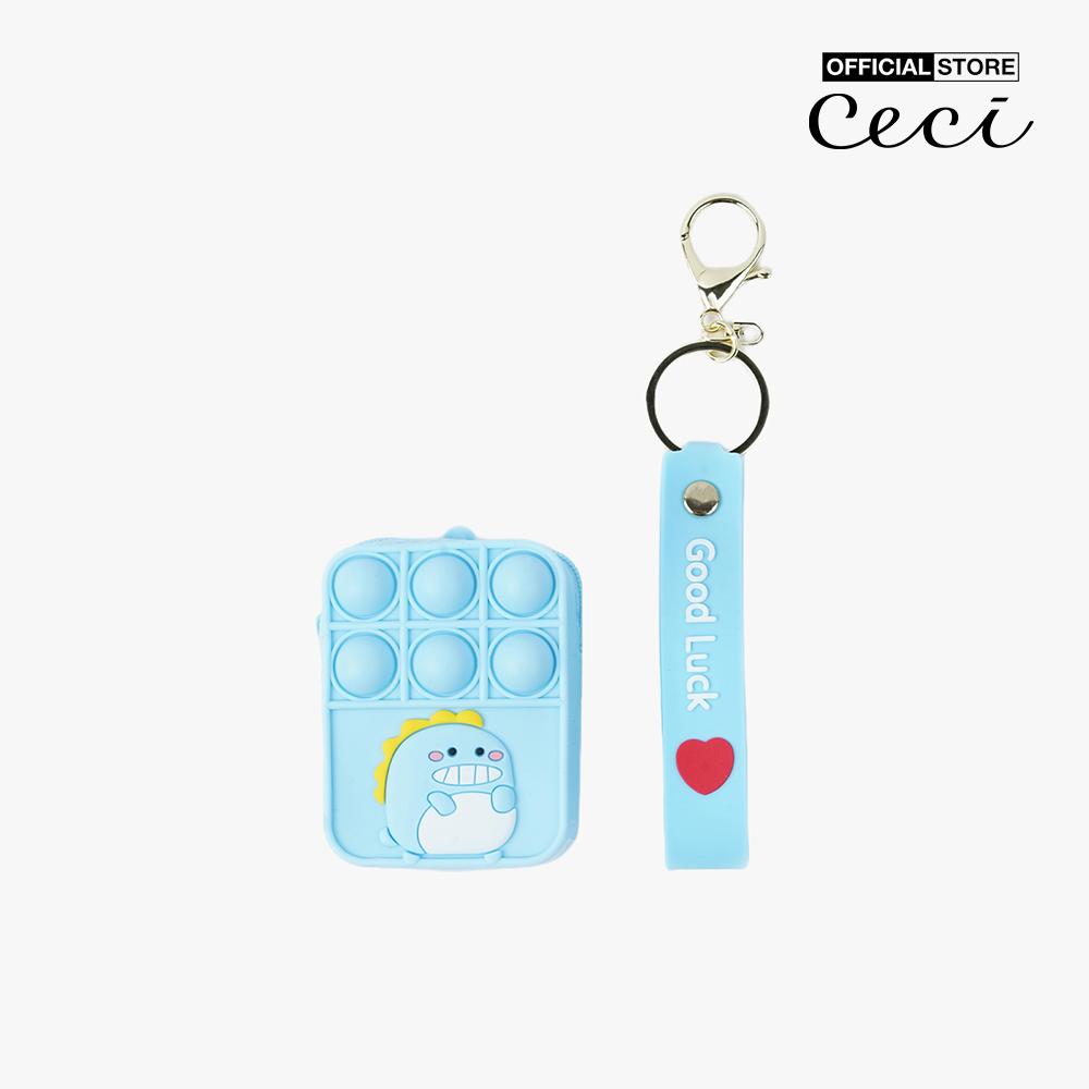 CECI - Ví mini phom chữ nhật khóa zip phối hình dễ thương CC9-03000001