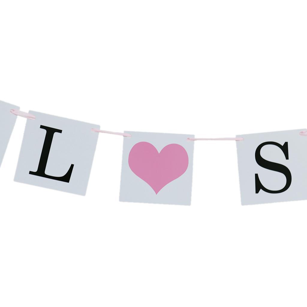 Bridal Shower Wedding Party Garland Bunting Banner Heart Hanging Decoration