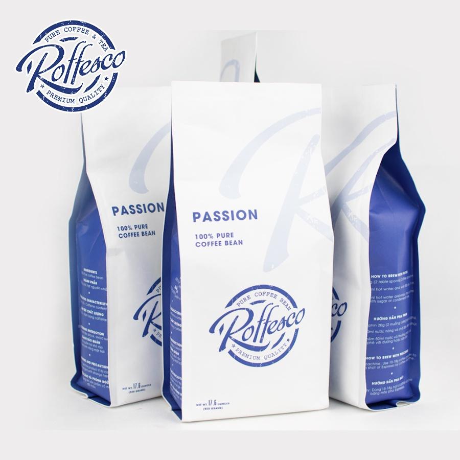 Combo 4 Cà Phê Nguyên Chất ROFFESCO PASSION Hương Vị Đậm Đà Hậu Ngọt Là Đồ Uống Đặc Trưng Vào Mỗi Buổi Sáng túi 500G