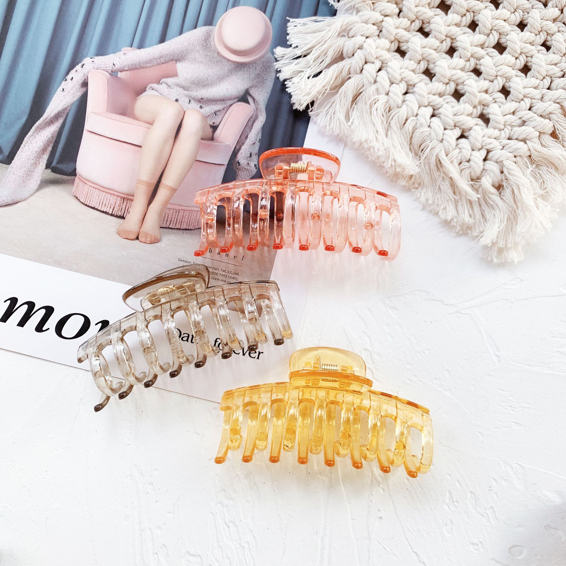 Kẹp tóc càng cua dễ thương nhựa trong siêu bền KAH188 và những mã khác (Giao màu ngẫu nhiên)