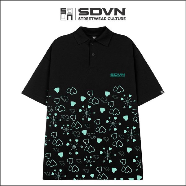 Áo Thun POLO Unisex Form Rộng - Brand Chính Hãng SDVN - HEARTS