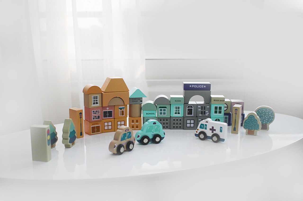 Set xây dựng thành phố mơ ước tặng kèm thảm chơi lắp ráp 2 mặt