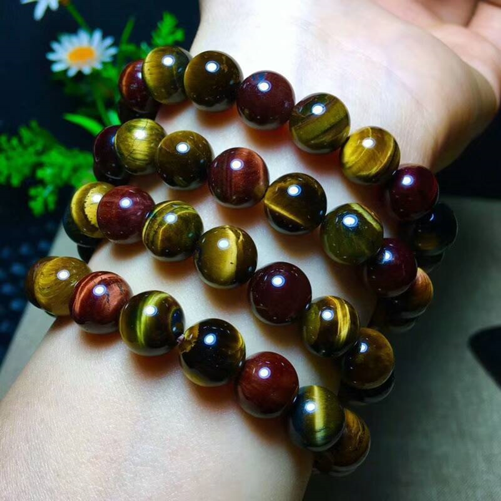 Vòng Tay Phong Thủy Tỳ Hưu Opal Mắt Hổ Tự Nhiên 10MM
