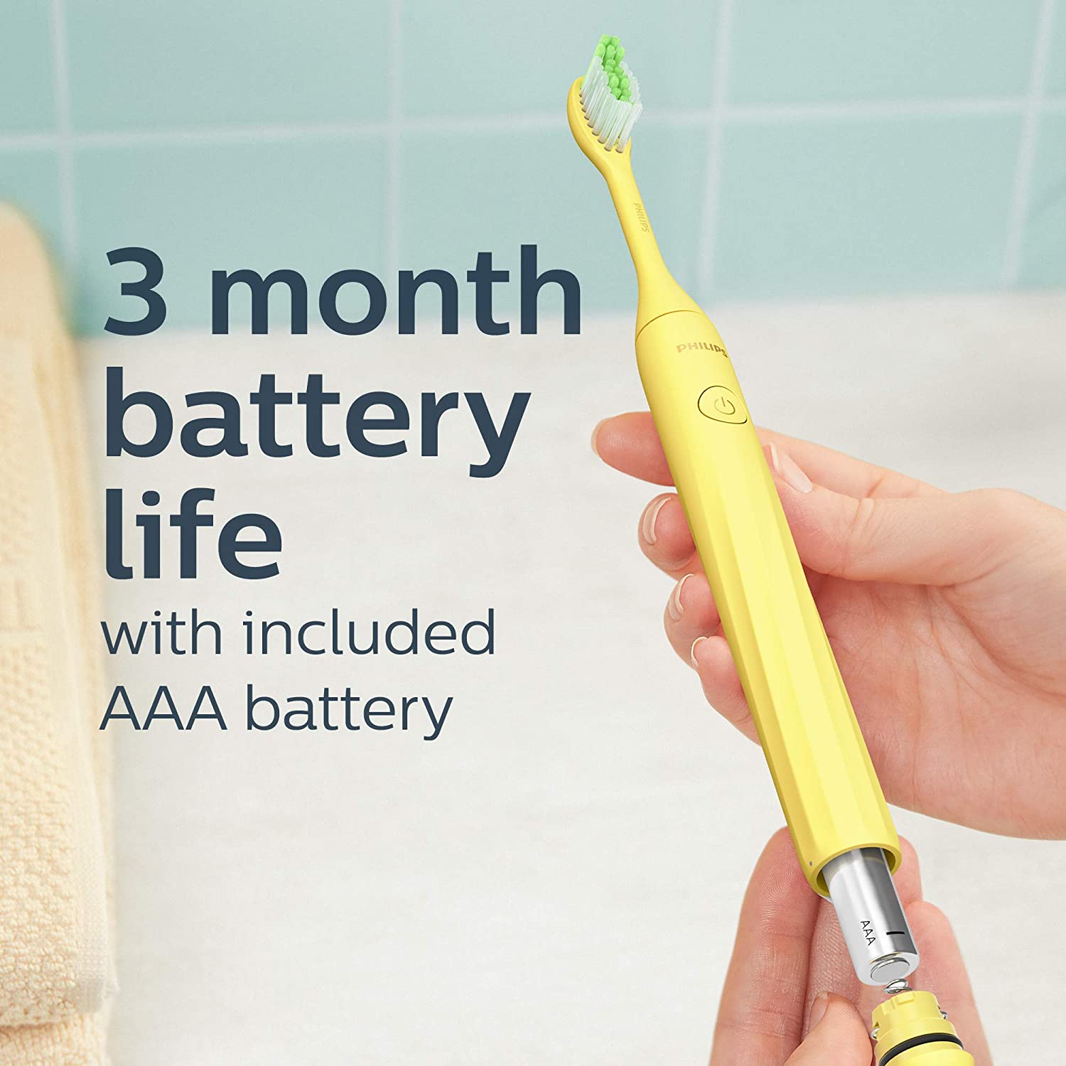 Bàn chải đánh răng dùng pin Philips One by Sonicare, Mango Yellow, HY1100 / 02
