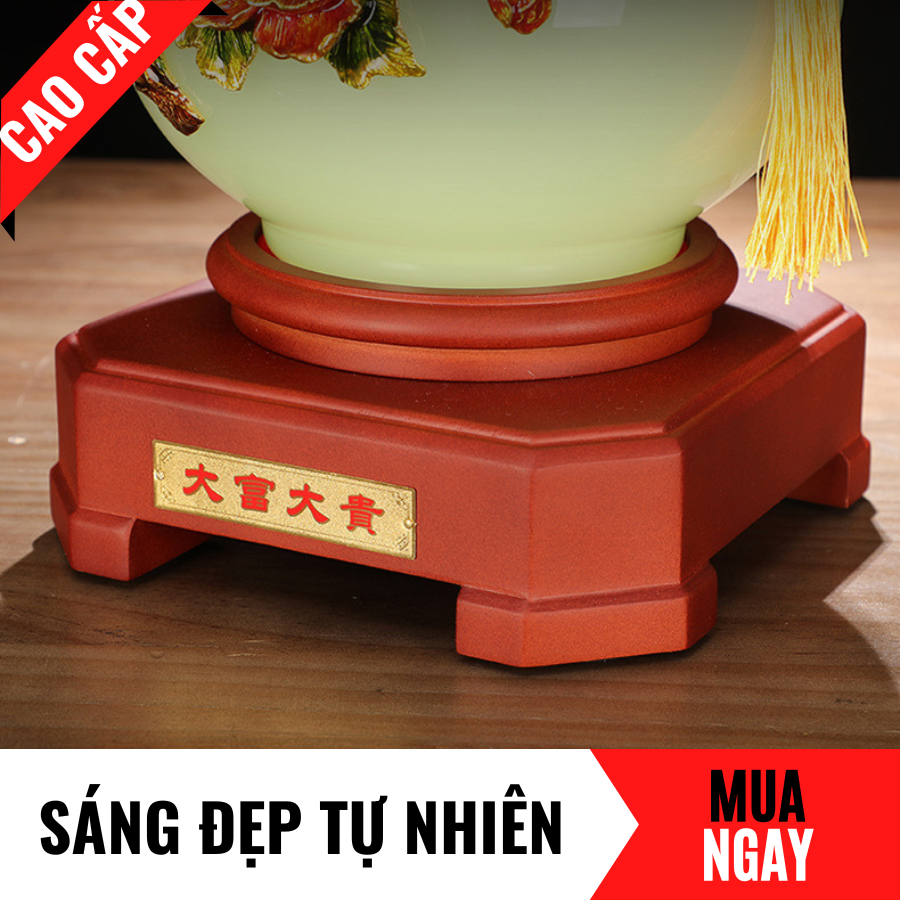 Hồ Lô Trang Trí Phong Thủy Bằng Đá Băng Ngọc Cao 40cm