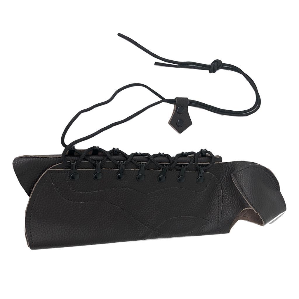 Black Archery Arm Guard Protect Gear With Straps