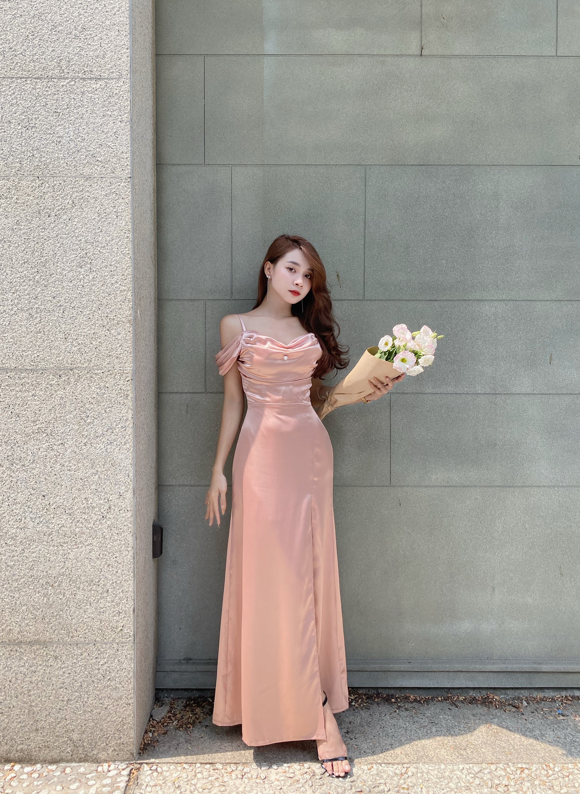 Santori Dress | Đầm lụa maxi dự tiệc trễ vai Story.clothes thời trang nữ