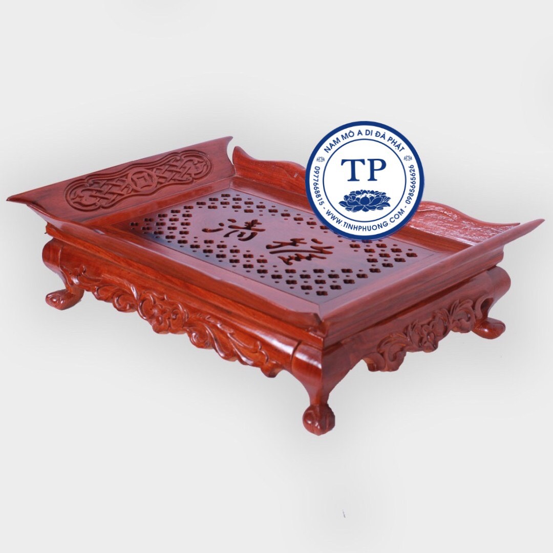 Khay Trà Gỗ Hương mẫu cuốn thư BH1054