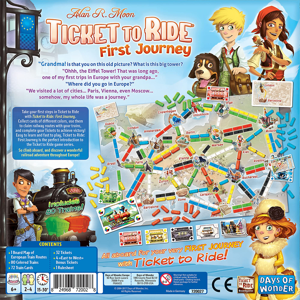 Bộ Board Game Ticket To Ride Phiên Bản First Journey Europe Edition