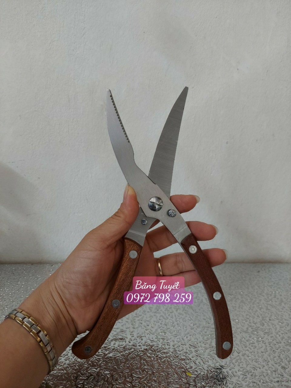 KÉO CẮT GÀ BẰNG THÉP CAO CẤP CÁN GỖ NHẬT BẢN CAO CẤP K16 –K18