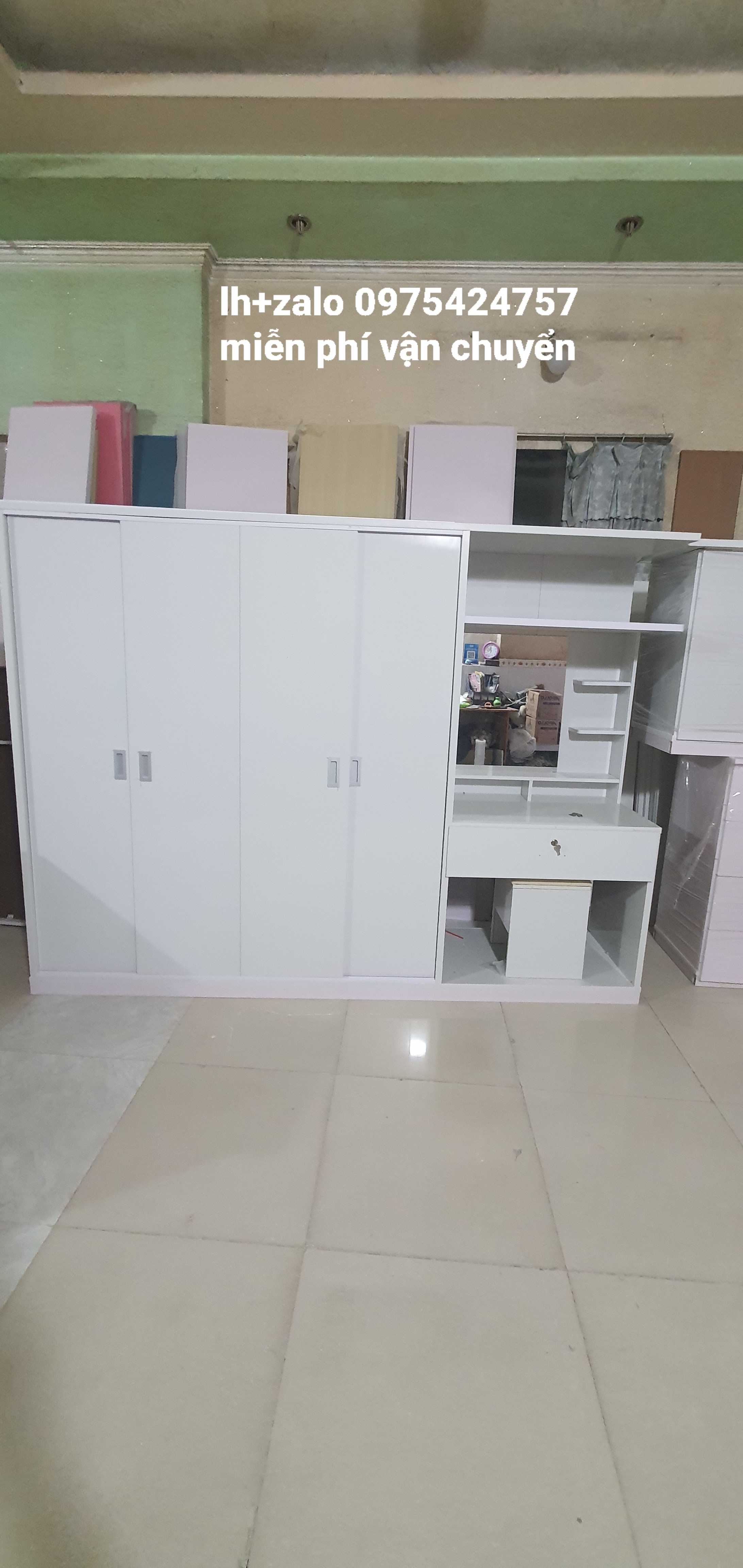 Tủ nhựa đài loan liền bàn trang điểm