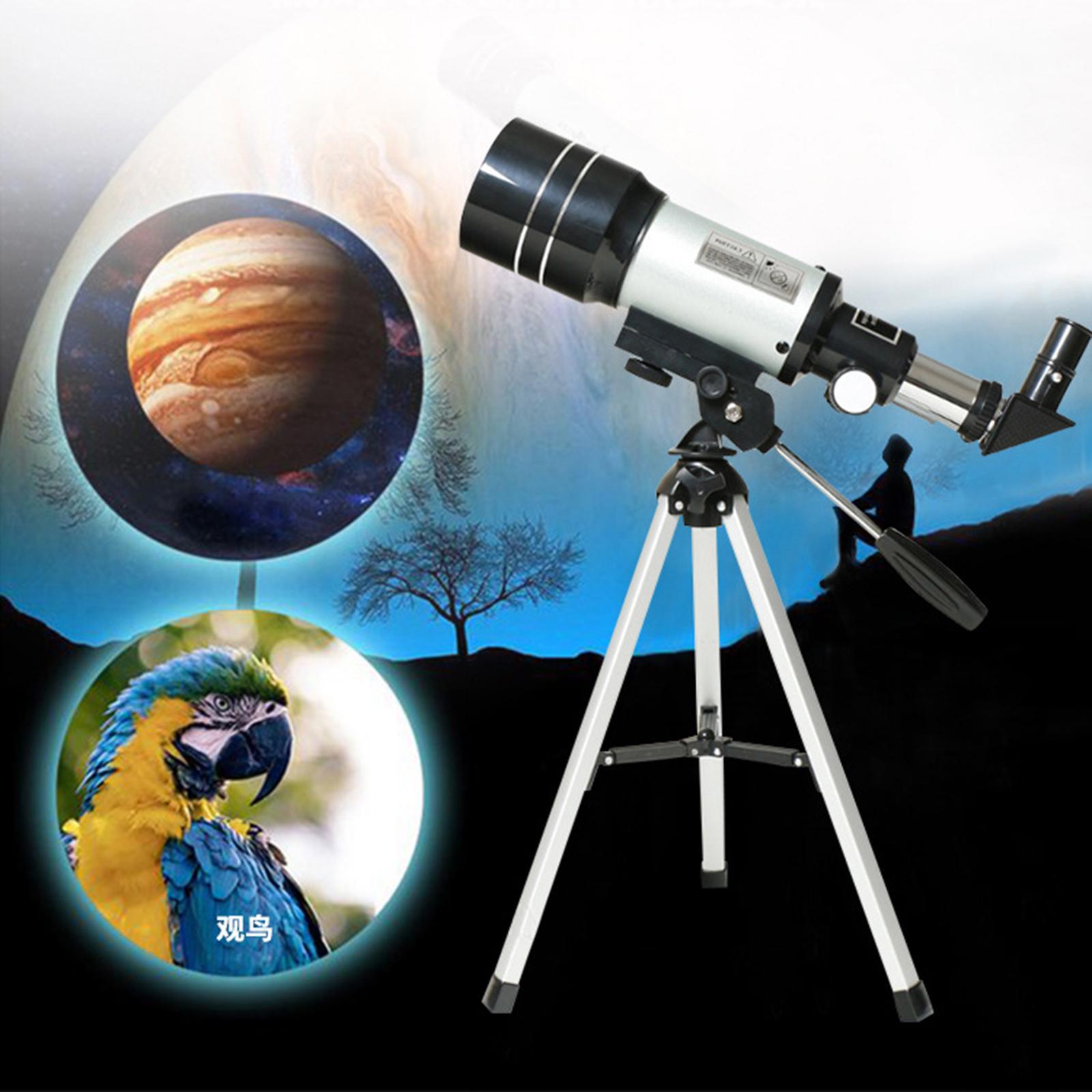 Portable 70mm 300mm Telescope for Beginners Easily Install Astronomy Refractor Telescope ,to Observe Celestial Objects at Night Accessory
