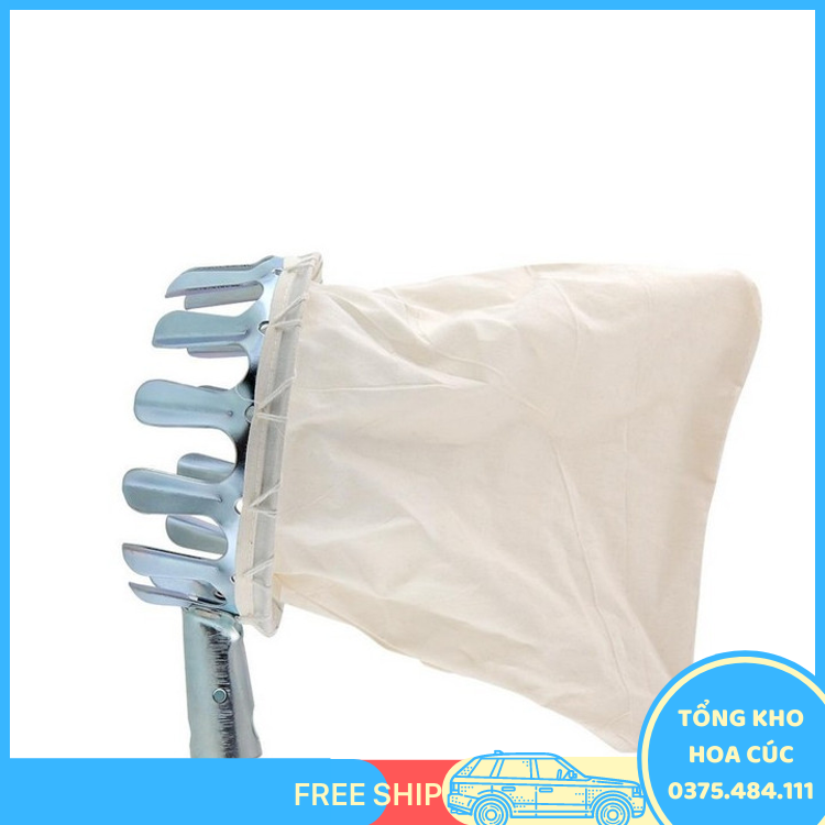 Vợt Hái Trái Cây Trên Cao Đa Năng Kèm Túi Vải, Dụng Cụ Hái Hoa Quả Kim Loại Siêu Bền Đẹp - Vận Chuyển Miễn Phí Toàn Quốc
