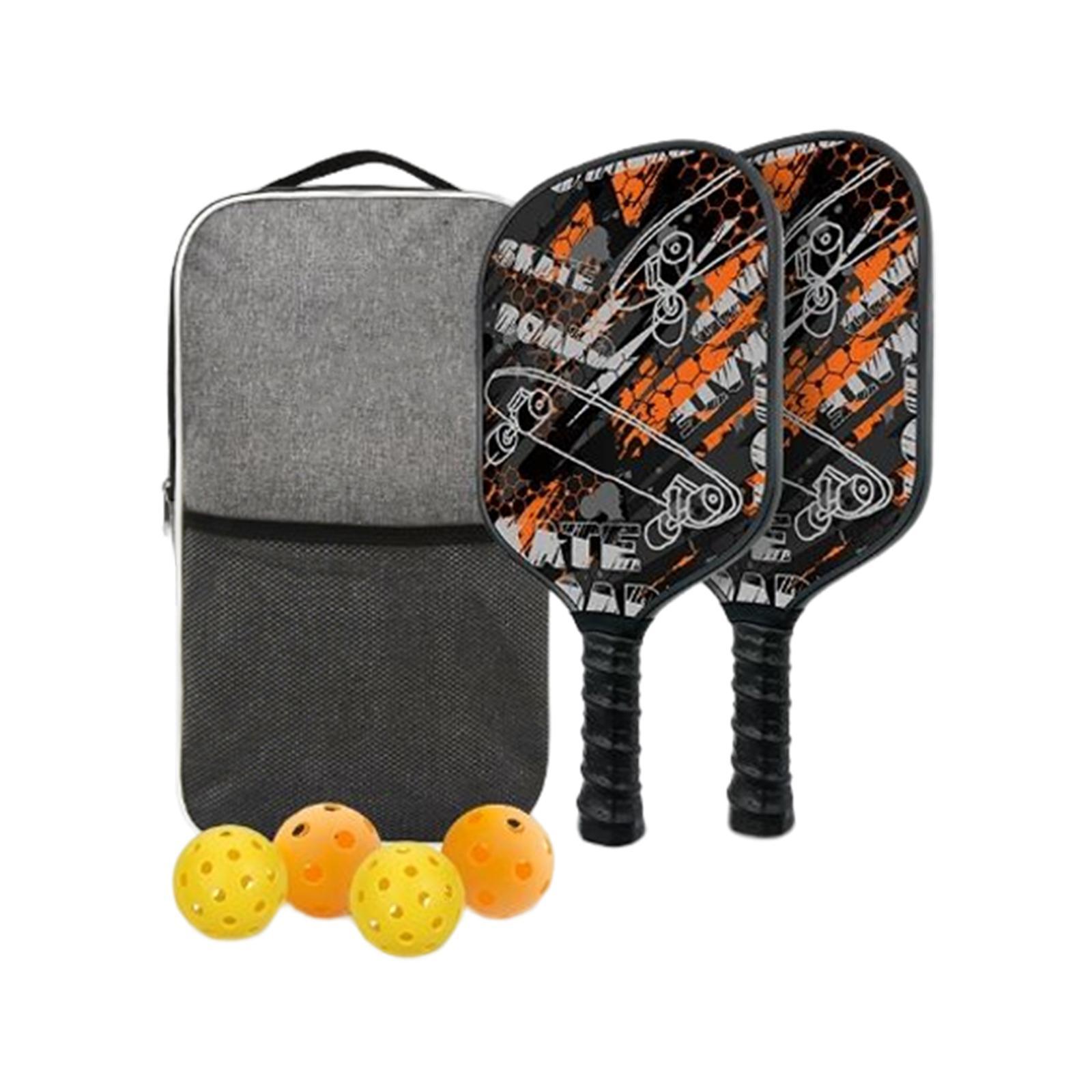 Portable Rackets 4 Pickleballs Includes 2 Rackets Pickleball Paddle Set