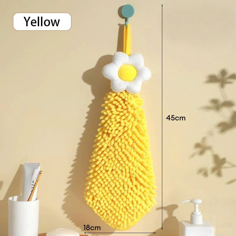 Khăn Lau Tay Hình Bông Hoa Treo Tường Microfiber -Khăn Lau Tay Siêu Mềm Treo Nhà Bếp/Nhà Tắm - Khăn Treo Tường Dạng Tua Mềm Mại - Khăn Lau Tay Thấm Hút Khăn Lau Tay Decor Gắn Tường Microfiber
