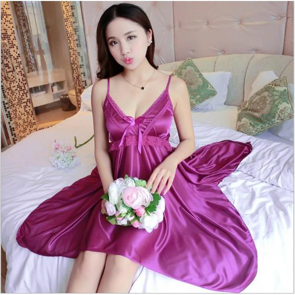 Đầm Ngủ Sexy Gợi Cảm ️FreeShip - Chất Đẹp️Lụa Satin Quyến Rũ Mềm Mát Mịn (P)