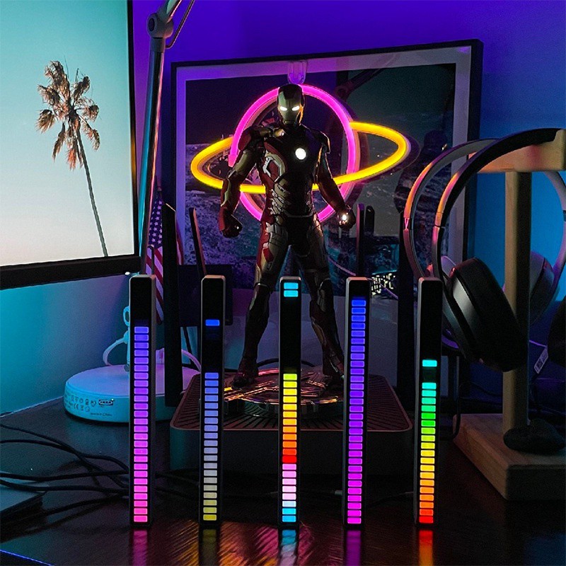 Thanh đèn led nháy RGB MÀU TRẮNG cảm biến âm thanh - đèn nháy theo nhạc , đèn LED sân khấu trang trí,decor phòng cảm biến âm thanh